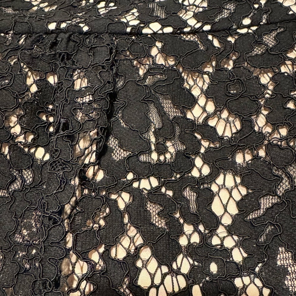 J. Crew Dress Black Lace Overlay Nude Lining MIDI - Picture 8 of 16